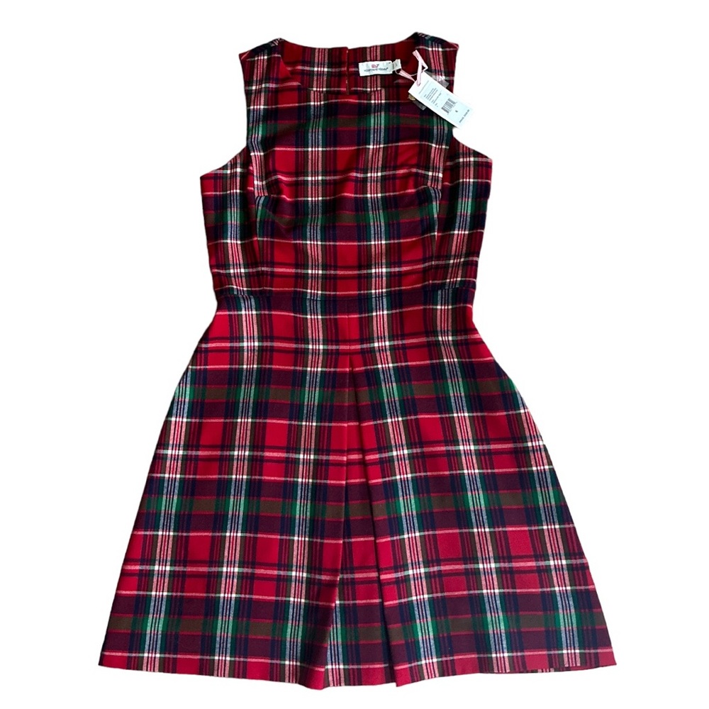 Women’s Red Plaid Dress Vineyard Vines size 6 NWT Tartan plaid